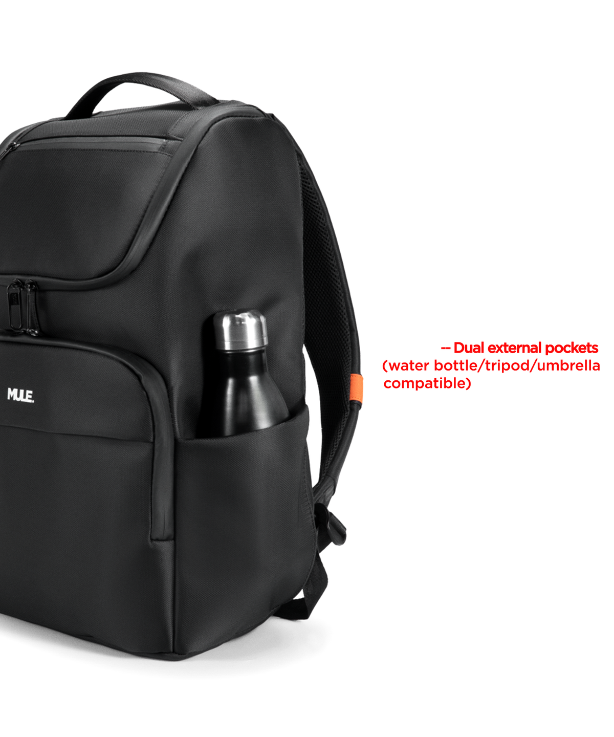 Binary laptop Backpack with bottle holder side pocket