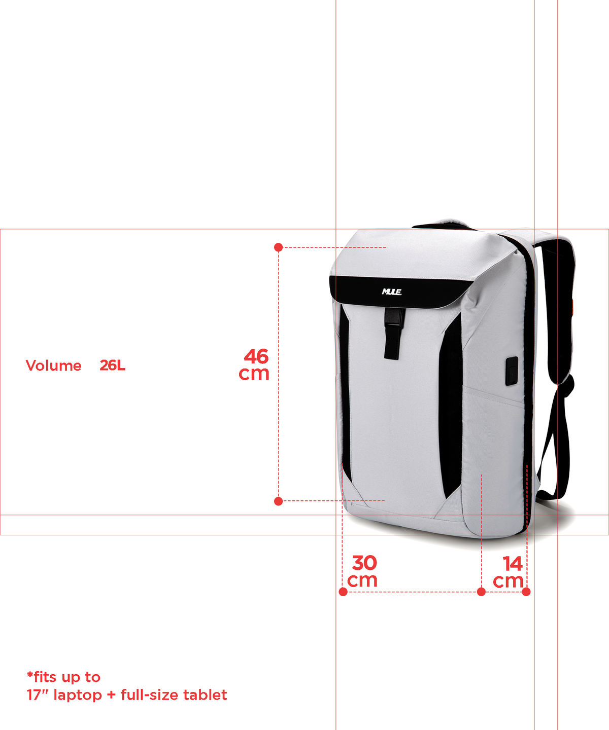 mule kepler overnighter backpack with ergonomic shoulder strap