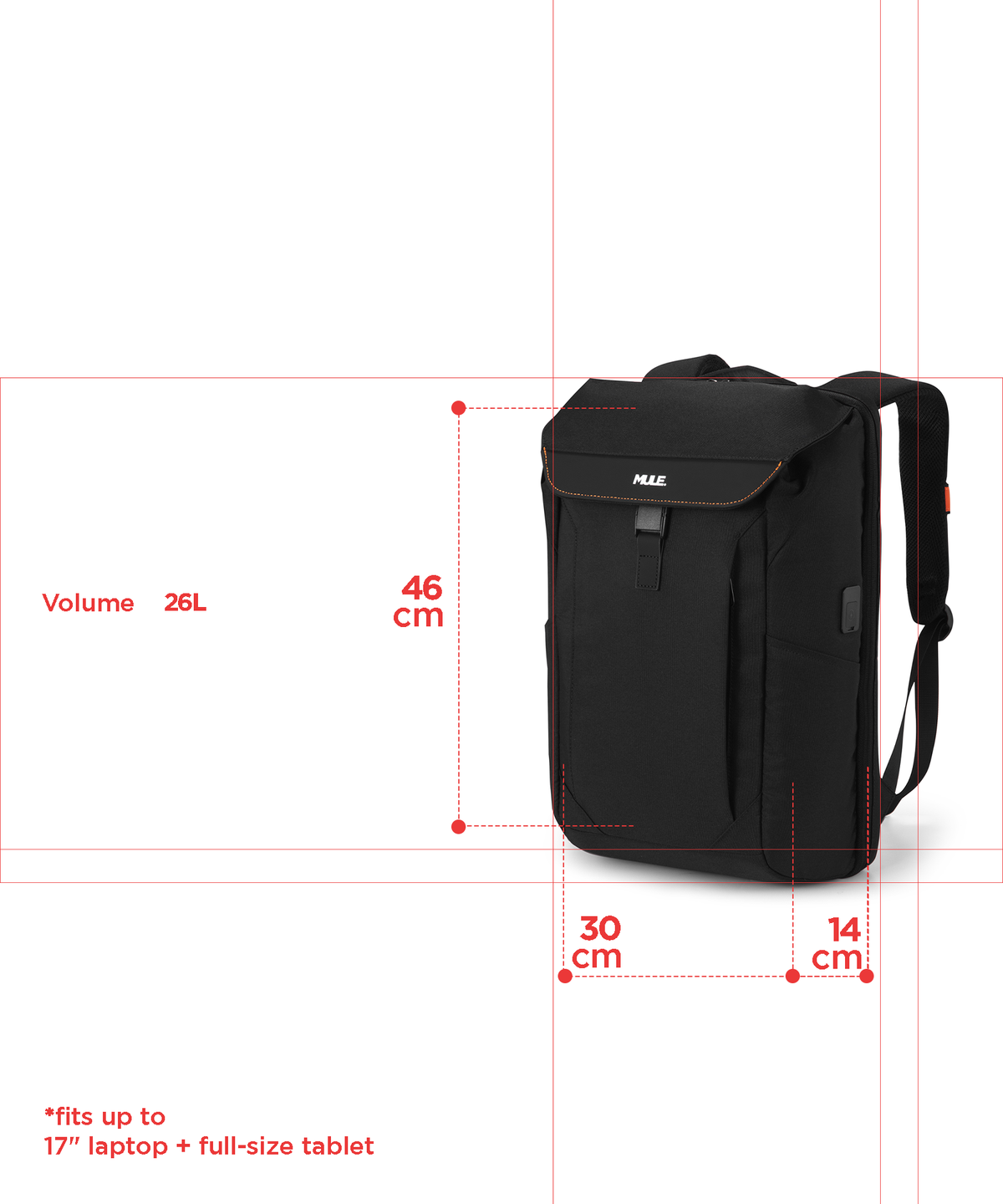 mule kepler overnighter backpack with ergonomic shoulder strap