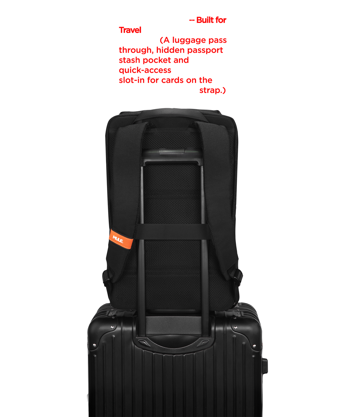 mule kepler overnighter backpack with trolly pass through