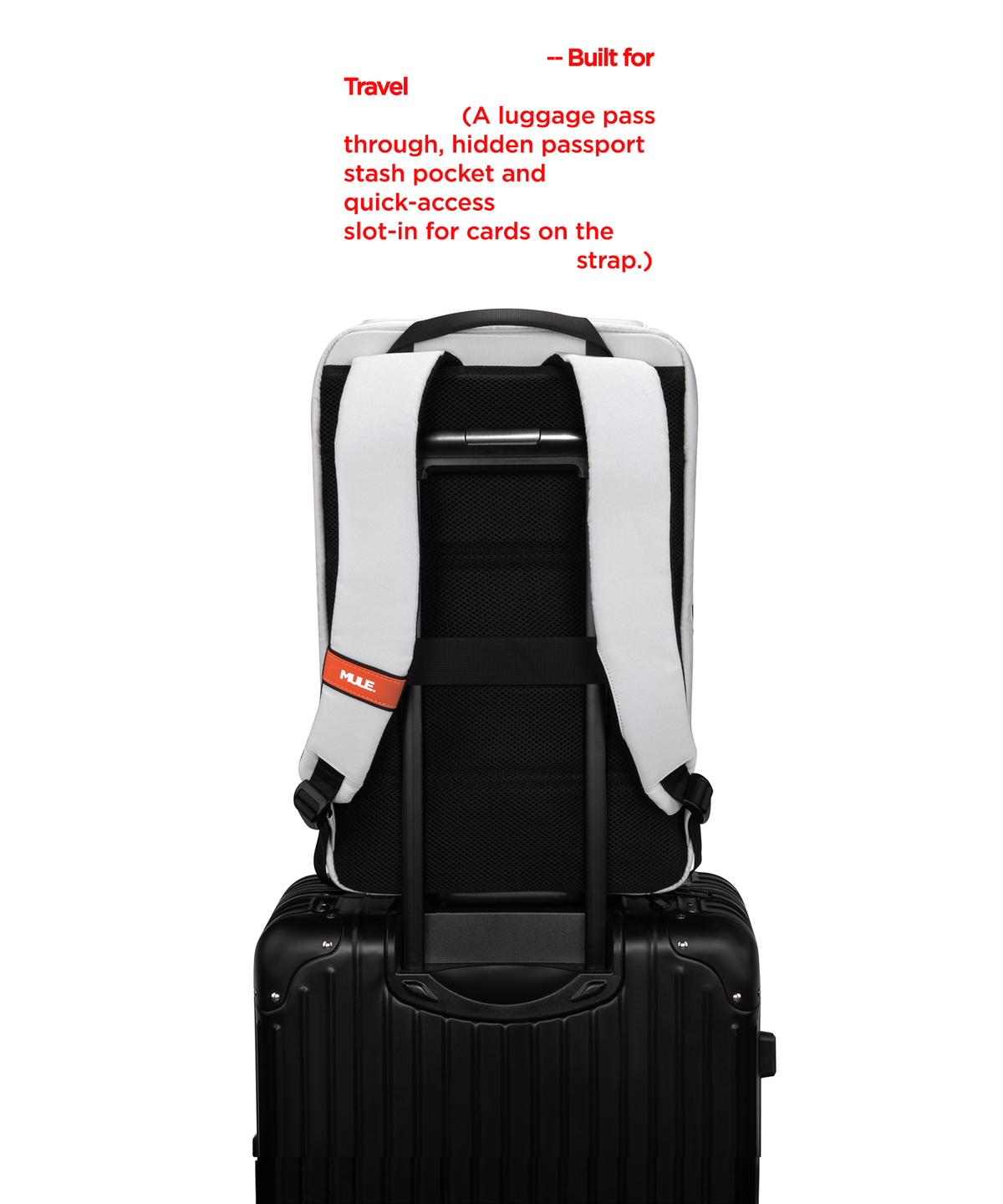 mule kepler overnighter backpack with trolly pass through