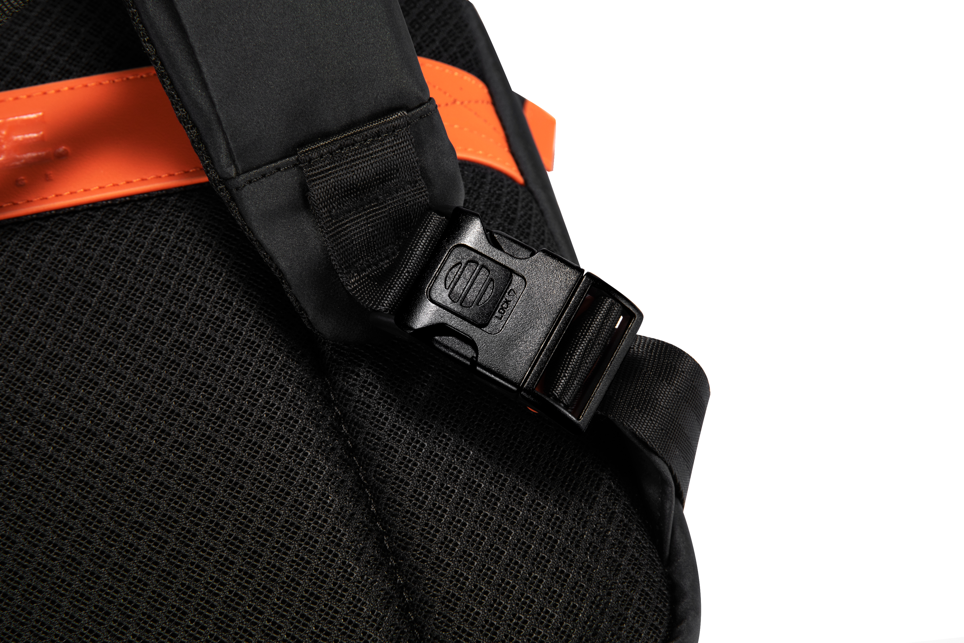 Close-up of a black Anti theft Detachable strap