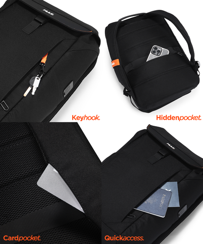 hatch laptop backpack with multi pocket organiser 