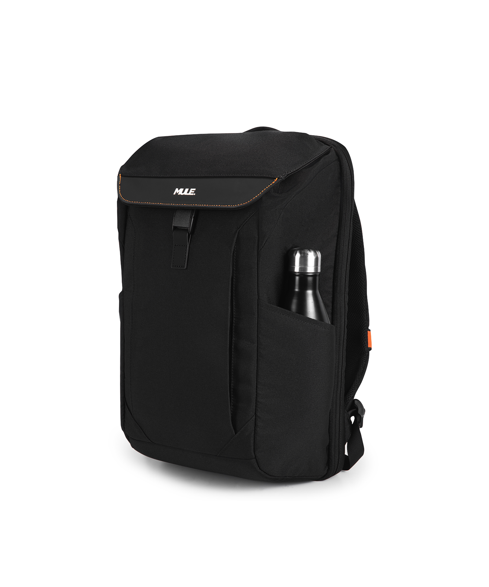 kepler everyday travel backpack  Black backpack with a water bottle pocket 