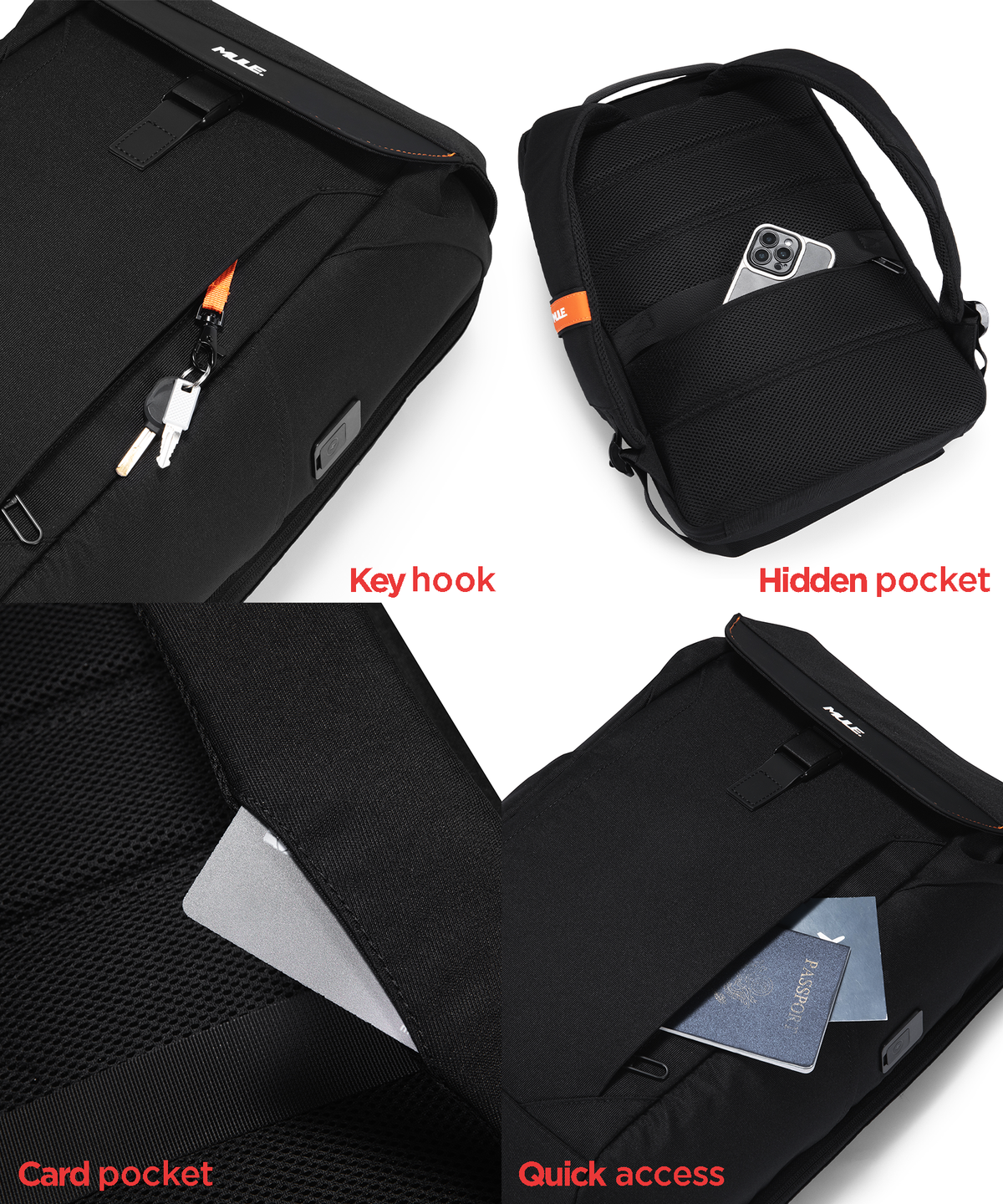 hatch laptop backpack with multi pocket organiser 